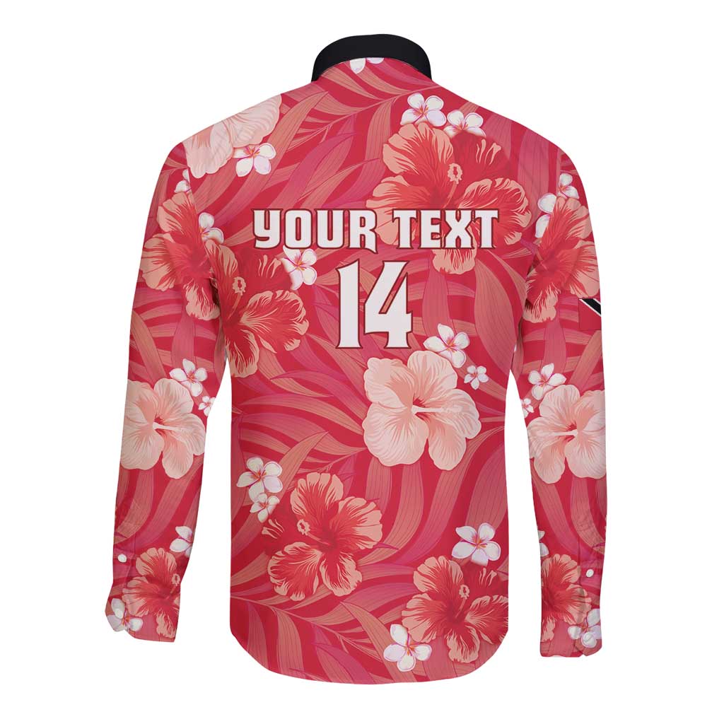 Custom Trinidad and Tobago Cricket Long Sleeve Button Shirt 2025 Go Knight Riders Tropical Style - Wonder Print Shop