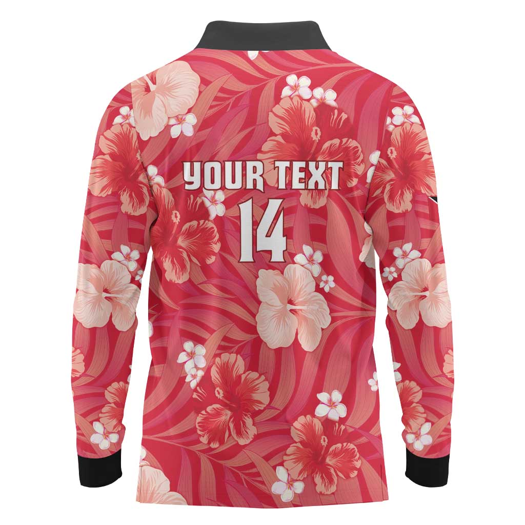 Custom Trinidad and Tobago Cricket Long Sleeve Polo Shirt 2025 Go Knight Riders Tropical Style - Wonder Print Shop