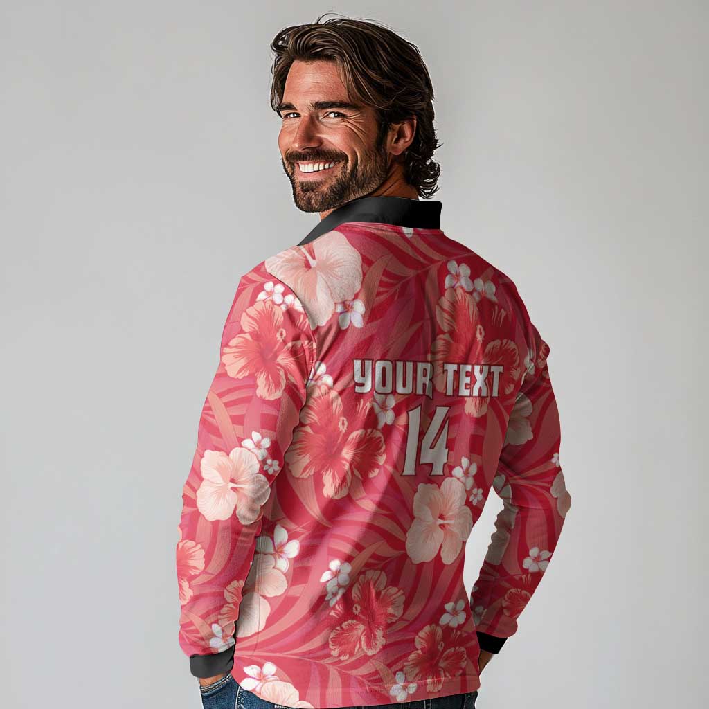 Custom Trinidad and Tobago Cricket Long Sleeve Polo Shirt 2025 Go Knight Riders Tropical Style - Wonder Print Shop