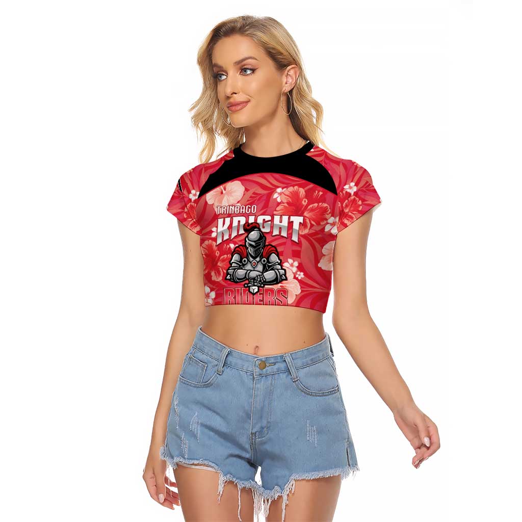 Custom Trinidad and Tobago Cricket Raglan Cropped T Shirt 2025 Go Knight Riders Tropical Style - Wonder Print Shop