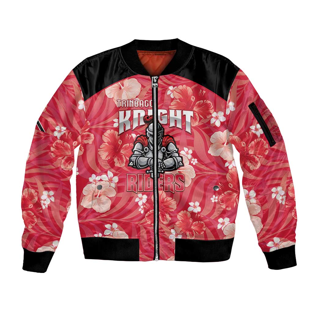 Custom Trinidad and Tobago Cricket Sleeve Zip Bomber Jacket 2025 Go Knight Riders Tropical Style - Wonder Print Shop