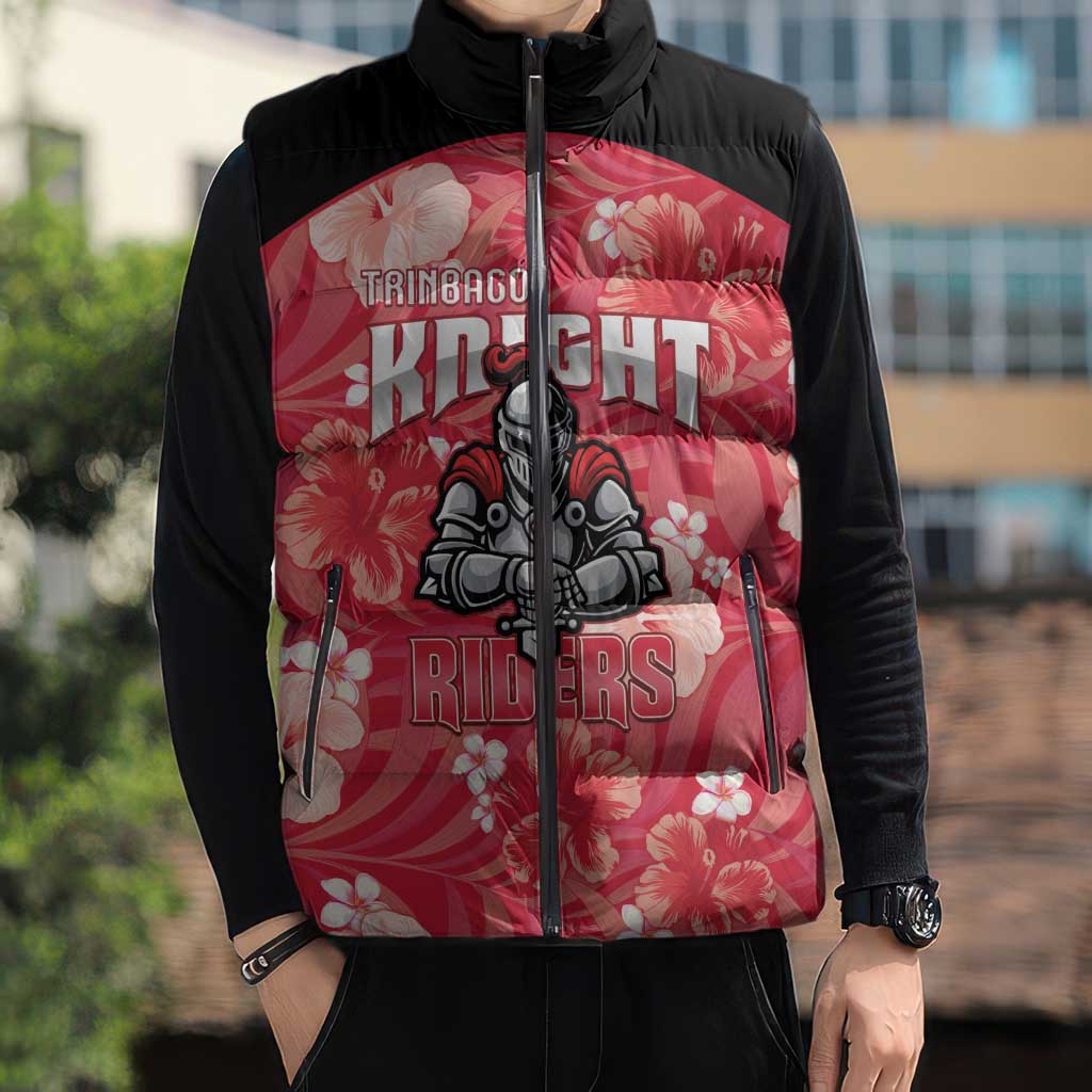 Custom Trinidad and Tobago Cricket Sleeveless Puffer Jacket 2025 Go Knight Riders Tropical Style - Wonder Print Shop
