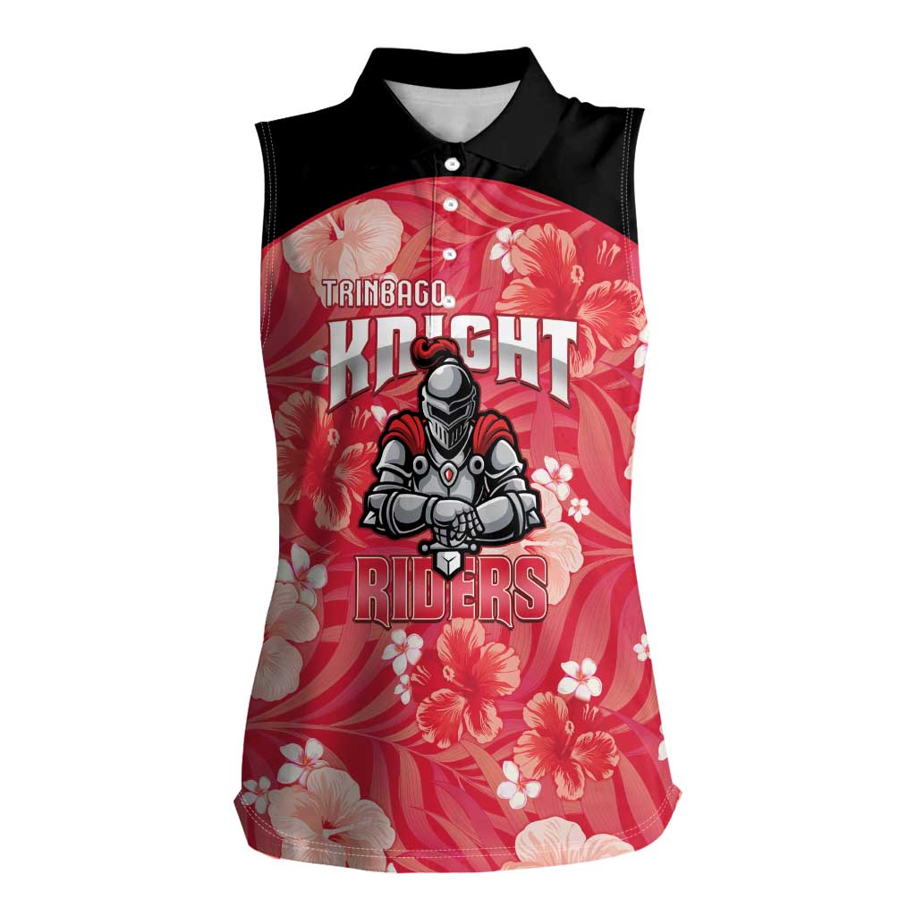 Custom Trinidad and Tobago Cricket Women Sleeveless Polo Shirt 2025 Go Knight Riders Tropical Style - Wonder Print Shop