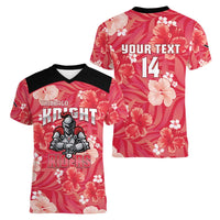 Custom Trinidad and Tobago Cricket Women V-Neck T-Shirt 2025 Go Knight Riders Tropical Style - Wonder Print Shop