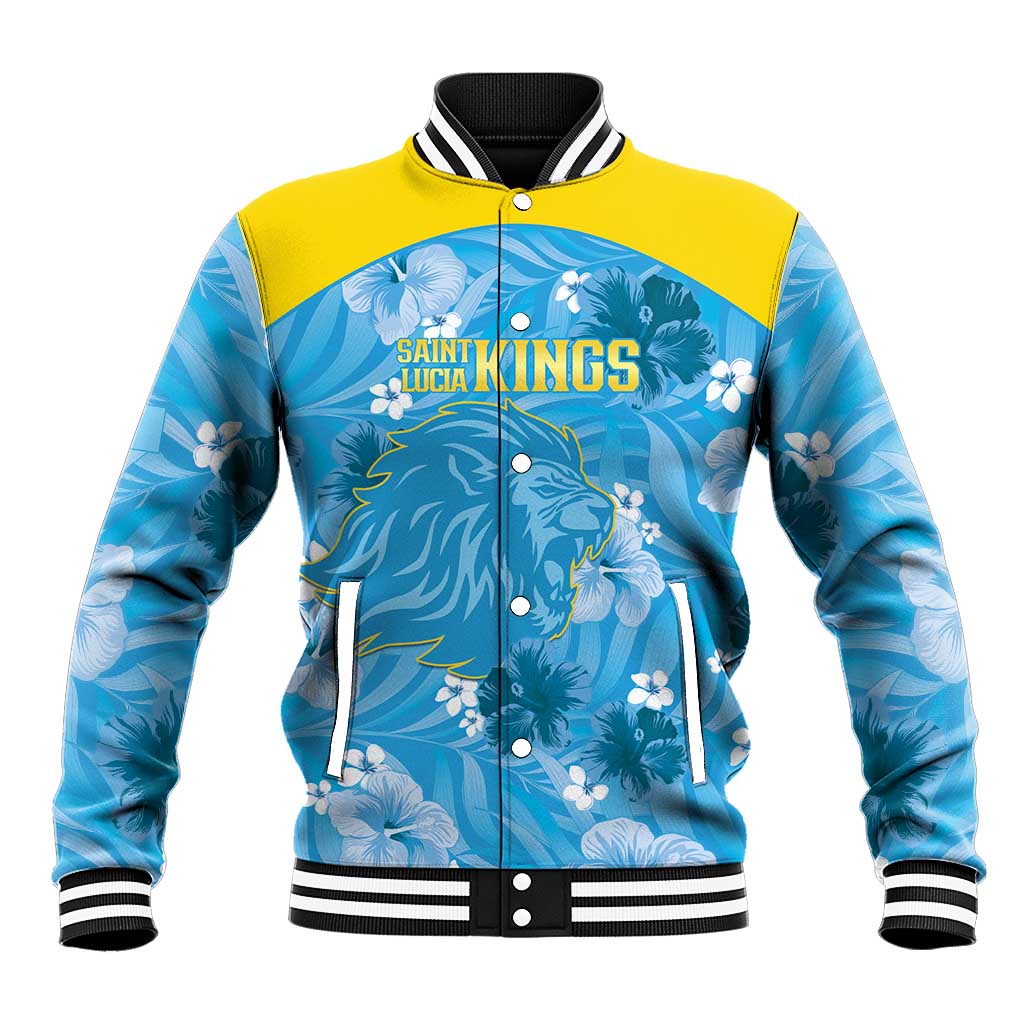 Custom Saint Lucia Kings Cricket Baseball Jacket 2025 Go Beinspired Tropical Style - Wonder Print Shop