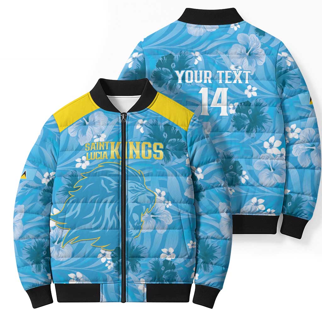 Custom Saint Lucia Kings Cricket Bomber Puffer Jacket 2025 Go Beinspired Tropical Style - Wonder Print Shop