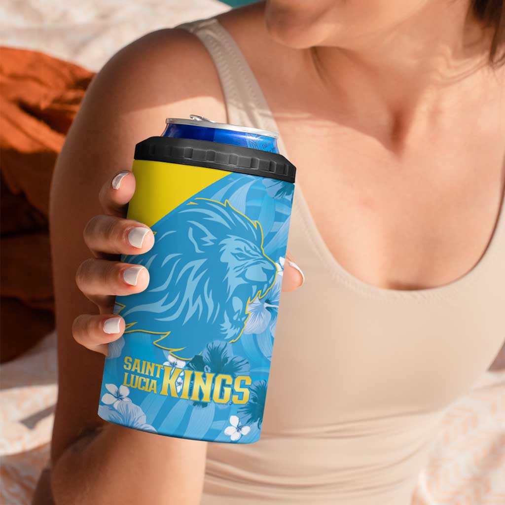 Custom Saint Lucia Kings Cricket 4 in 1 Can Cooler Tumbler 2025 Go Beinspired Tropical Style - Wonder Print Shop