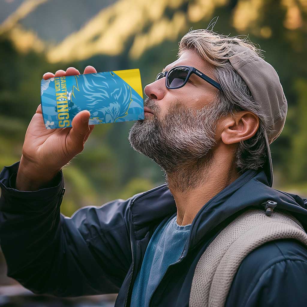 Custom Saint Lucia Kings Cricket 4 in 1 Can Cooler Tumbler 2025 Go Beinspired Tropical Style - Wonder Print Shop