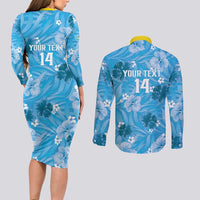 Custom Saint Lucia Kings Cricket Couples Matching Long Sleeve Bodycon Dress and Long Sleeve Button Shirt 2025 Go Beinspired Tropical Style - Wonder Print Shop