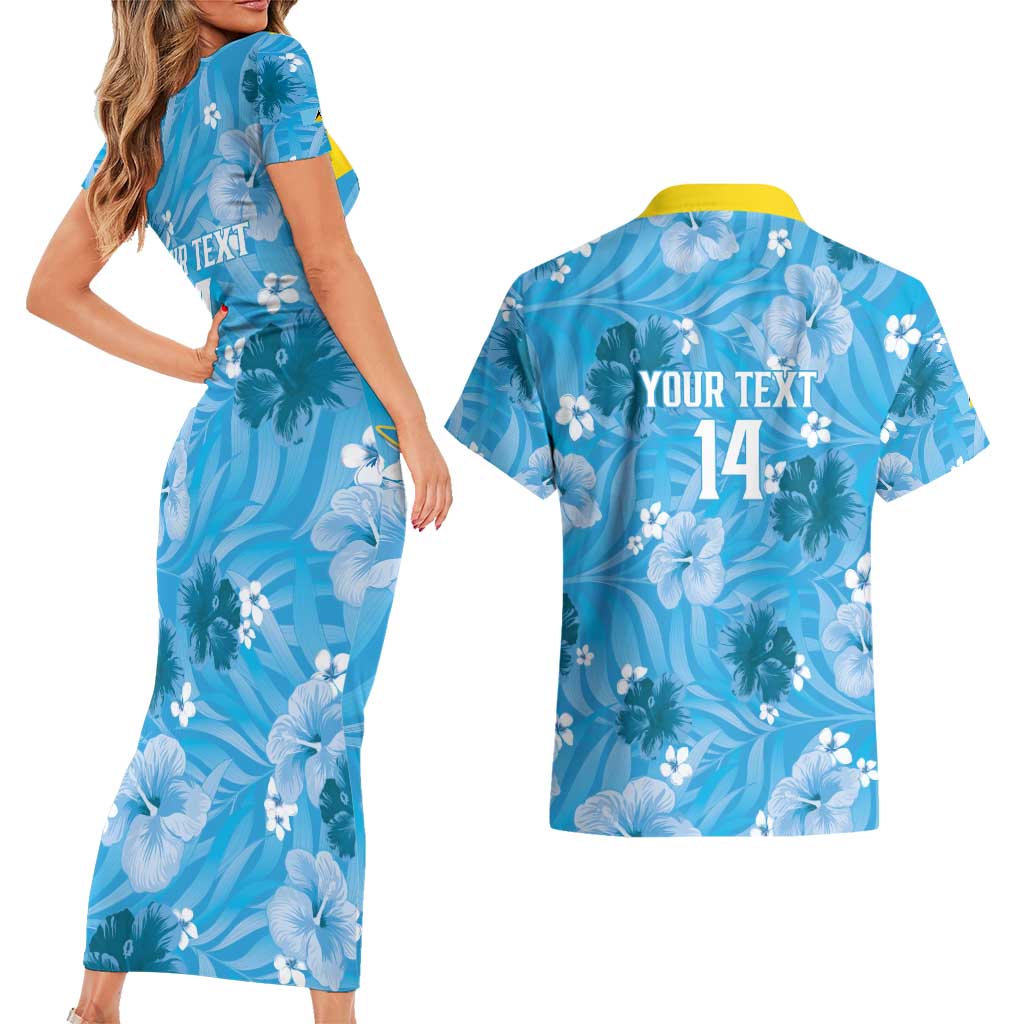 Custom Saint Lucia Kings Cricket Couples Matching Short Sleeve Bodycon Dress and Hawaiian Shirt 2025 Go Beinspired Tropical Style - Wonder Print Shop