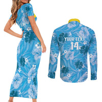 Custom Saint Lucia Kings Cricket Couples Matching Short Sleeve Bodycon Dress and Long Sleeve Button Shirt 2025 Go Beinspired Tropical Style - Wonder Print Shop