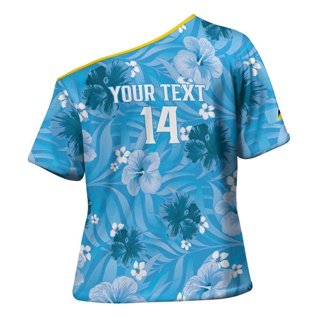 Custom Saint Lucia Kings Cricket Cross Shoulder Shirt 2025 Go Beinspired Tropical Style - Wonder Print Shop