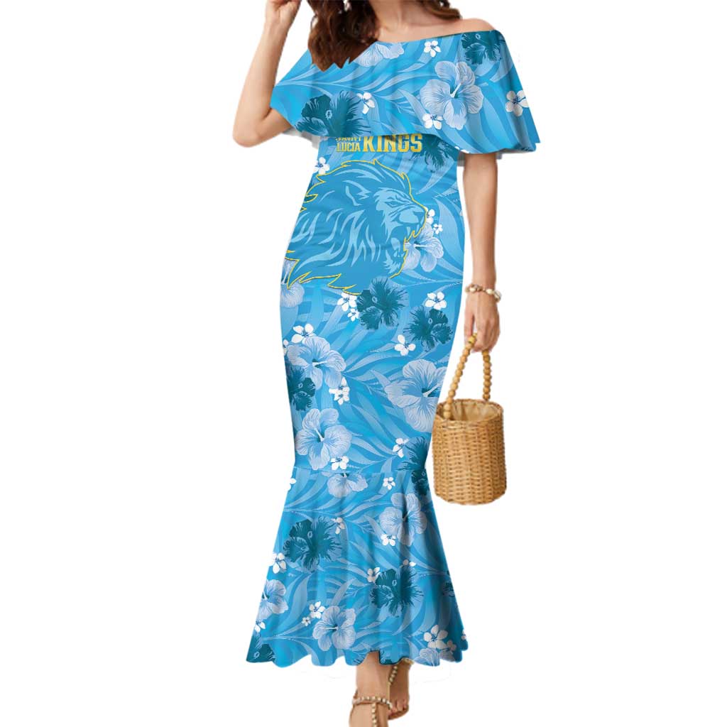 Custom Saint Lucia Kings Cricket Family Matching Mermaid Dress and Hawaiian Shirt 2025 Go Beinspired Tropical Style - Wonder Print Shop
