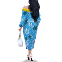 Custom Saint Lucia Kings Cricket Family Matching Off The Shoulder Long Sleeve Dress and Hawaiian Shirt 2025 Go Beinspired Tropical Style - Wonder Print Shop