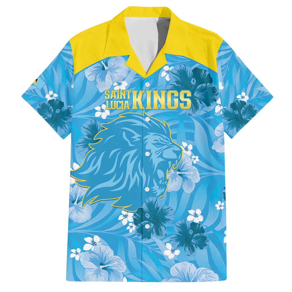 Custom Saint Lucia Kings Cricket Family Matching Off Shoulder Maxi Dress and Hawaiian Shirt 2025 Go Beinspired Tropical Style - Wonder Print Shop