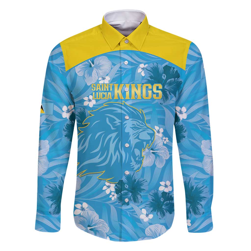 Custom Saint Lucia Kings Cricket Family Matching Off Shoulder Short Dress and Hawaiian Shirt 2025 Go Beinspired Tropical Style - Wonder Print Shop