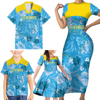 Custom Saint Lucia Kings Cricket Family Matching Short Sleeve Bodycon Dress and Hawaiian Shirt 2025 Go Beinspired Tropical Style - Wonder Print Shop