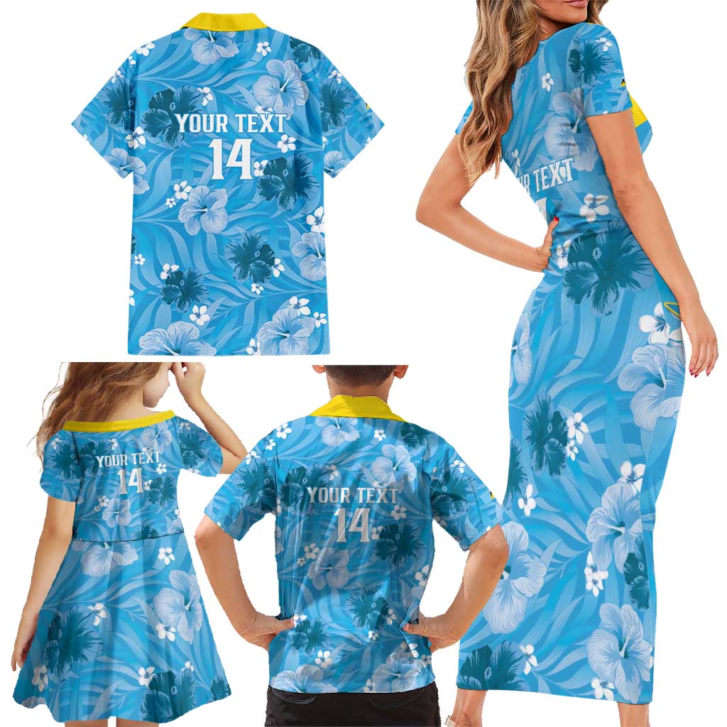 Custom Saint Lucia Kings Cricket Family Matching Short Sleeve Bodycon Dress and Hawaiian Shirt 2025 Go Beinspired Tropical Style - Wonder Print Shop