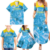 Custom Saint Lucia Kings Cricket Family Matching Summer Maxi Dress and Hawaiian Shirt 2025 Go Beinspired Tropical Style - Wonder Print Shop