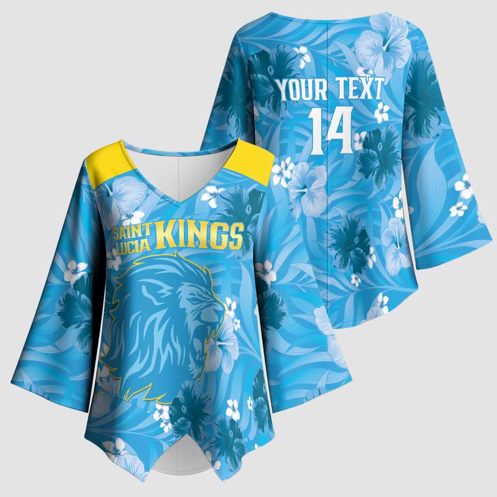 Custom Saint Lucia Kings Cricket Kimono Sleeve Blouse 2025 Go Beinspired Tropical Style - Wonder Print Shop