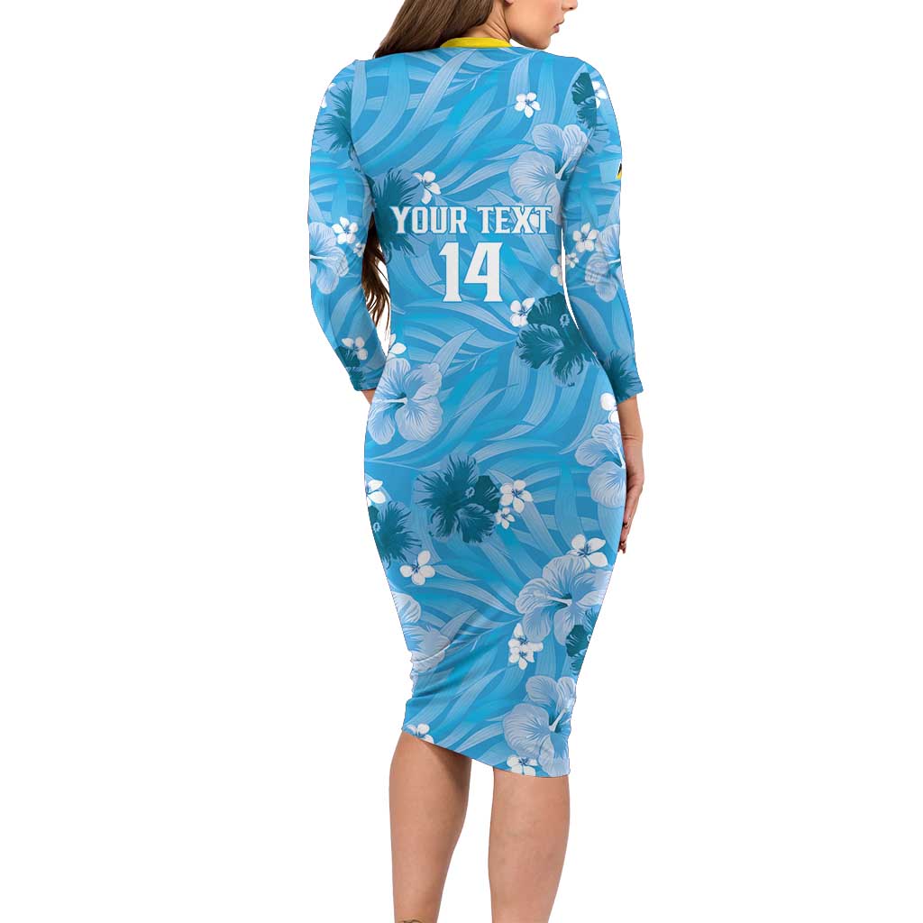 Custom Saint Lucia Kings Cricket Long Sleeve Bodycon Dress 2025 Go Beinspired Tropical Style - Wonder Print Shop