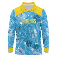 Custom Saint Lucia Kings Cricket Long Sleeve Polo Shirt 2025 Go Beinspired Tropical Style - Wonder Print Shop