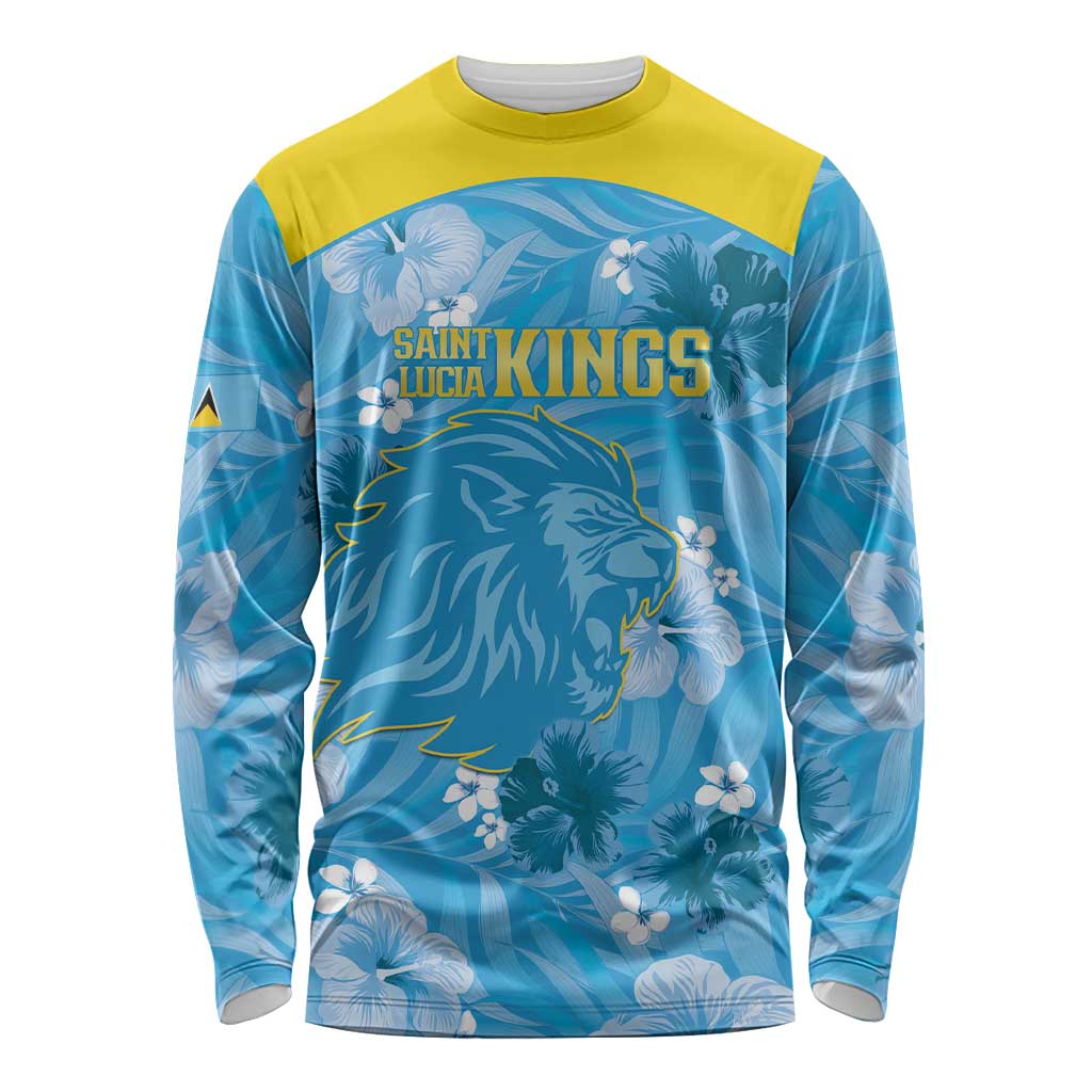 Custom Saint Lucia Kings Cricket Long Sleeve Shirt 2025 Go Beinspired Tropical Style - Wonder Print Shop