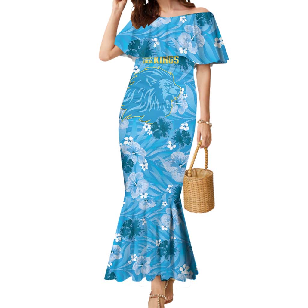 Custom Saint Lucia Kings Cricket Mermaid Dress 2025 Go Beinspired Tropical Style - Wonder Print Shop