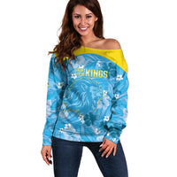 Custom Saint Lucia Kings Cricket Off Shoulder Sweater 2025 Go Beinspired Tropical Style - Wonder Print Shop