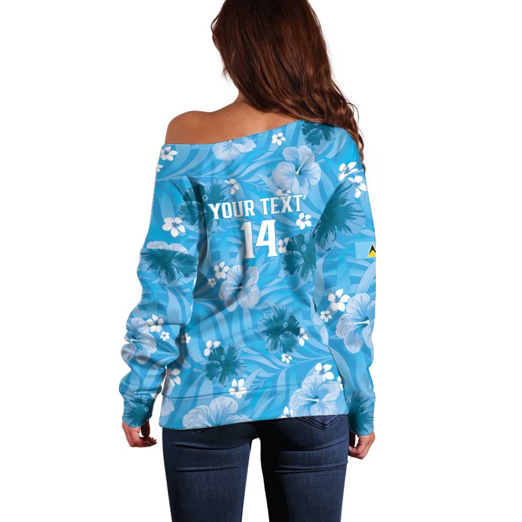 Custom Saint Lucia Kings Cricket Off Shoulder Sweater 2025 Go Beinspired Tropical Style - Wonder Print Shop