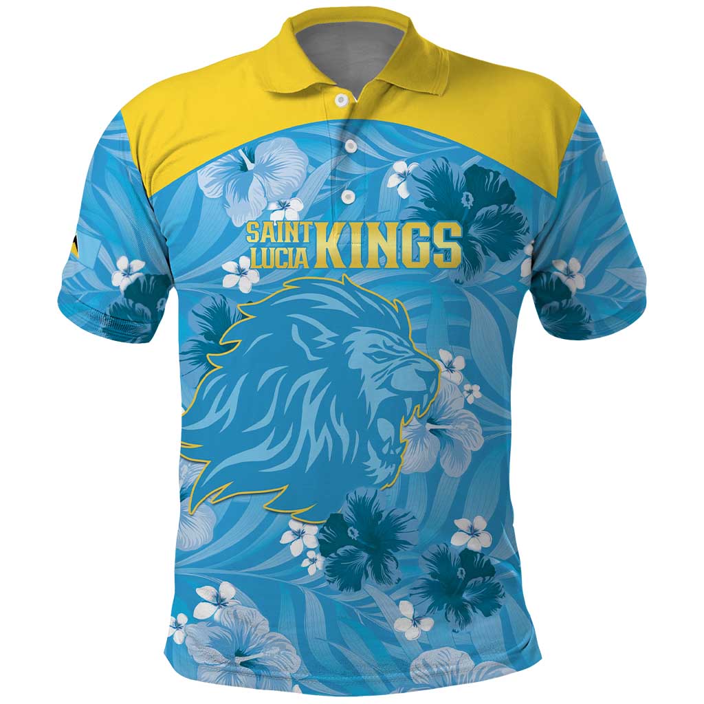 Custom Saint Lucia Kings Cricket Polo Shirt 2025 Go Beinspired Tropical Style - Wonder Print Shop