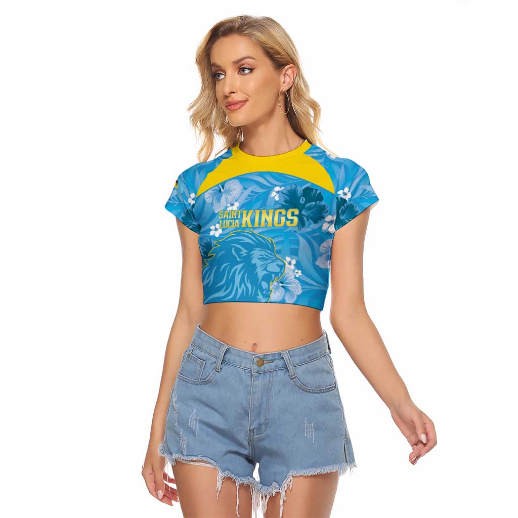 Custom Saint Lucia Kings Cricket Raglan Cropped T Shirt 2025 Go Beinspired Tropical Style - Wonder Print Shop