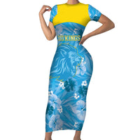 Custom Saint Lucia Kings Cricket Short Sleeve Bodycon Dress 2025 Go Beinspired Tropical Style - Wonder Print Shop