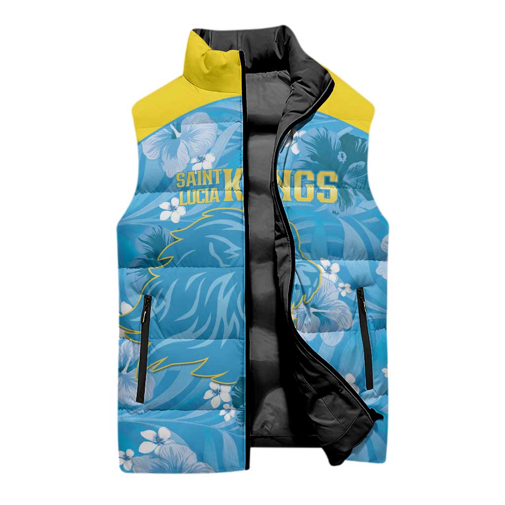 Custom Saint Lucia Kings Cricket Sleeveless Puffer Jacket 2025 Go Beinspired Tropical Style - Wonder Print Shop