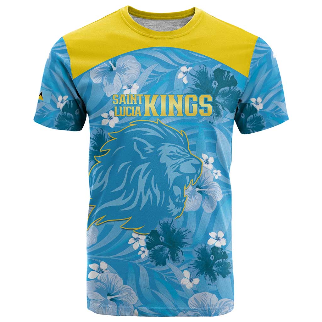 Custom Saint Lucia Kings Cricket T Shirt 2025 Go Beinspired Tropical Style - Wonder Print Shop