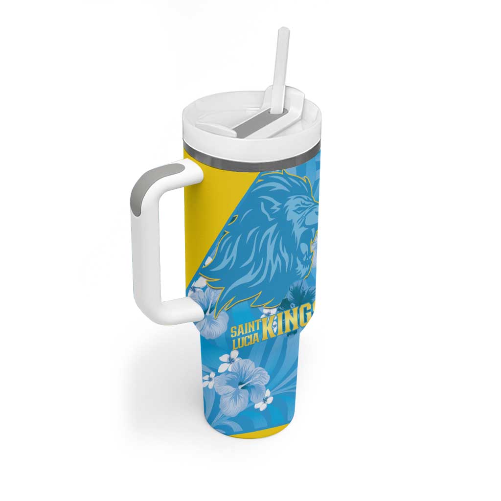 Custom Saint Lucia Kings Cricket Tumbler With Handle 2025 Go Beinspired Tropical Style - Wonder Print Shop