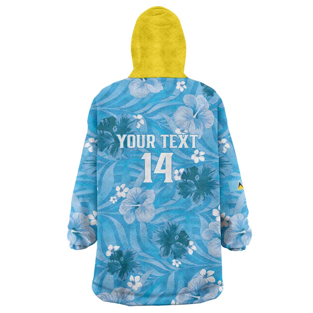 Custom Saint Lucia Kings Cricket Wearable Blanket Hoodie 2025 Go Beinspired Tropical Style - Wonder Print Shop