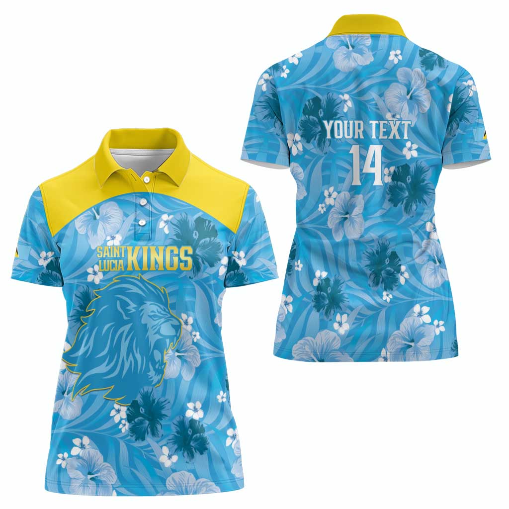 Custom Saint Lucia Kings Cricket Women Polo Shirt 2025 Go Beinspired Tropical Style - Wonder Print Shop