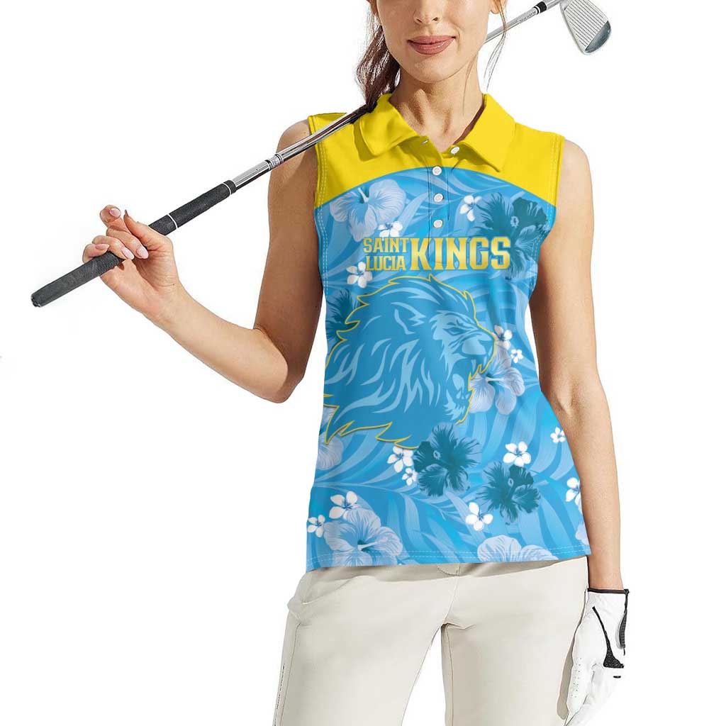 Custom Saint Lucia Kings Cricket Women Sleeveless Polo Shirt 2025 Go Beinspired Tropical Style - Wonder Print Shop