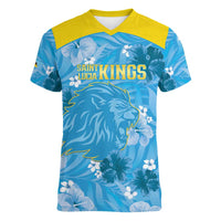 Custom Saint Lucia Kings Cricket Women V-Neck T-Shirt 2025 Go Beinspired Tropical Style - Wonder Print Shop