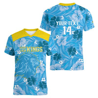 Custom Saint Lucia Kings Cricket Women V-Neck T-Shirt 2025 Go Beinspired Tropical Style - Wonder Print Shop