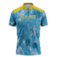 Custom Saint Lucia Kings Cricket Zipper Polo Shirt 2025 Go Beinspired Tropical Style - Wonder Print Shop