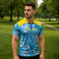 Custom Saint Lucia Kings Cricket Zipper Polo Shirt 2025 Go Beinspired Tropical Style - Wonder Print Shop