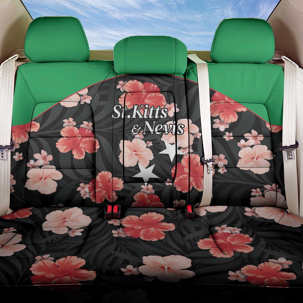 Saint Kitts and Nevis Cricket Back Car Seat Cover 2025 Go Patriots Tropical Style - Wonder Print Shop