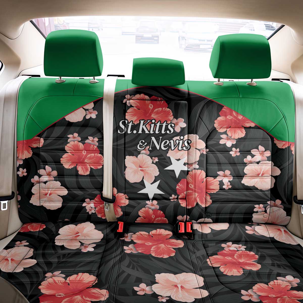 Saint Kitts and Nevis Cricket Back Car Seat Cover 2025 Go Patriots Tropical Style - Wonder Print Shop