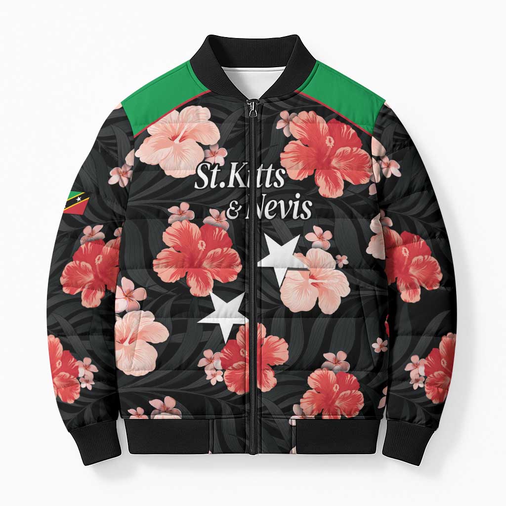 Custom Saint Kitts and Nevis Cricket Bomber Puffer Jacket 2025 Go Patriots Tropical Style - Wonder Print Shop