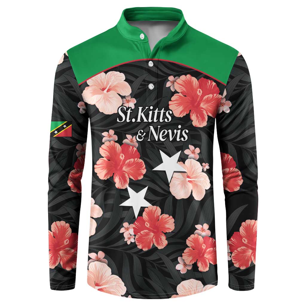 Custom Saint Kitts and Nevis Cricket Button Sweatshirt 2025 Go Patriots Tropical Style - Wonder Print Shop