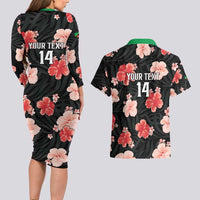Custom Saint Kitts and Nevis Cricket Couples Matching Long Sleeve Bodycon Dress and Hawaiian Shirt 2025 Go Patriots Tropical Style - Wonder Print Shop