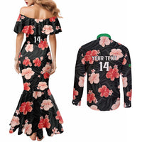 Custom Saint Kitts and Nevis Cricket Couples Matching Mermaid Dress and Long Sleeve Button Shirt 2025 Go Patriots Tropical Style - Wonder Print Shop