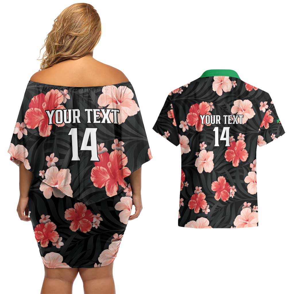 Custom Saint Kitts and Nevis Cricket Couples Matching Off Shoulder Short Dress and Hawaiian Shirt 2025 Go Patriots Tropical Style - Wonder Print Shop